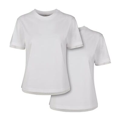 BY124A-00220-0051 Build your Brand Damski T-shirt Ladies Laces Tee 2-Pack White S, biały, S BY124A-00220-0051 Build your Brand Damski T-shirt Ladies Laces Tee 2-Pack White S, biały, S