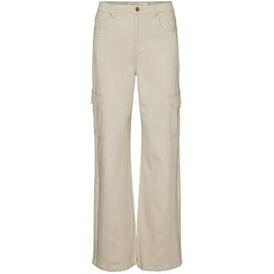 10305722 VERO MODA Vmtessa Hr Wide Cargo Pants damskie dżinsy, Abbey Stone, (XS) W / 32L 10305722 VERO MODA Vmtessa Hr Wide Cargo Pants damskie dżinsy, Abbey Stone, (XS) W / 32L