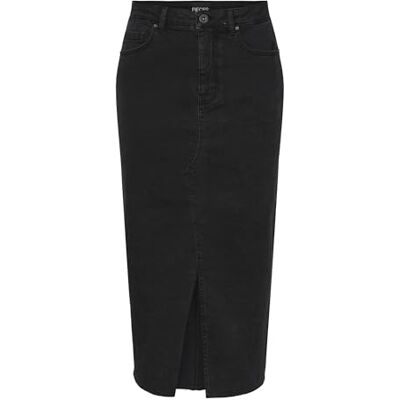 17148470 PIECES PCJESSICA MIDI Denim Skirt MM, czarny, M 17148470 PIECES PCJESSICA MIDI Denim Skirt MM, czarny, M