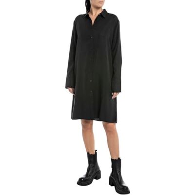 W9071 .000.84782 Replay Damska sukienka midi, 098 BLACK, XXS W9071 .000.84782 Replay Damska sukienka midi, 098 BLACK, XXS