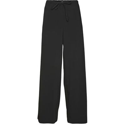 10320601 VERO MODA VMBABETTE MW Wide Pull UP Pant Boo, czarny, 38W / 30L 10320601 VERO MODA VMBABETTE MW Wide Pull UP Pant Boo, czarny, 38W / 30L