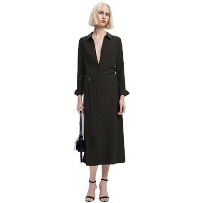 24WWVW44 Desigual Długa sukienka koszulowa damska, ZIELONY, XL 24WWVW44 Desigual Długa sukienka koszulowa damska, ZIELONY, XL