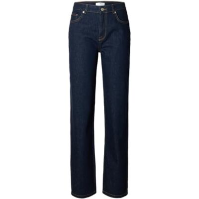 16096678 SELECTED FEMME Damskie dżinsy Slfalice Mw Straight Moon Blue, niebieski (Dark Blue Denim), 28W / 32L 16096678 SELECTED FEMME Damskie dżinsy Slfalice Mw Straight Moon Blue, niebieski (Dark Blue Denim), 28W / 32L