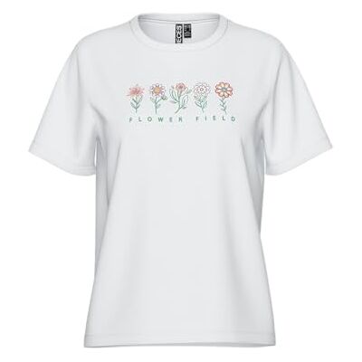 17160308-4840058 PIECES Damska koszulka Pcfunly Ss Embroidery JRS Bc, Bright White, S 17160308-4840058 PIECES Damska koszulka Pcfunly Ss Embroidery JRS Bc, Bright White, S