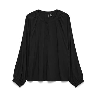 10334524-4832428 VERO MODA Vmbella Ls Placket Top WVN Ga Noos, czarny, L 10334524-4832428 VERO MODA Vmbella Ls Placket Top WVN Ga Noos, czarny, L
