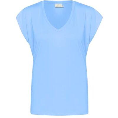 10504040 Damska koszulka Kaffe Krótkie rękawy V-Neck Regular Fit Jersey Koszulka Damska, Ultramaryna, M 10504040 Damska koszulka Kaffe Krótkie rękawy V-Neck Regular Fit Jersey Koszulka Damska, Ultramaryna, M