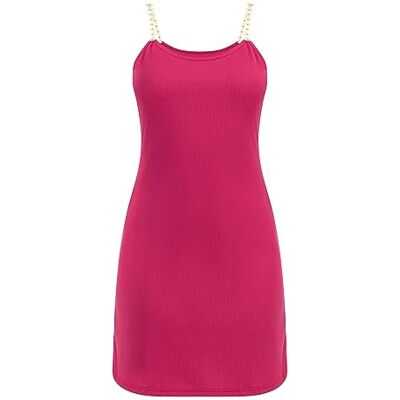 12427235-TA03 talence Damska minisukienka z dzianiny prążkowanej, Rosa, M-L 12427235-TA03 talence Damska minisukienka z dzianiny prążkowanej, Rosa, M-L