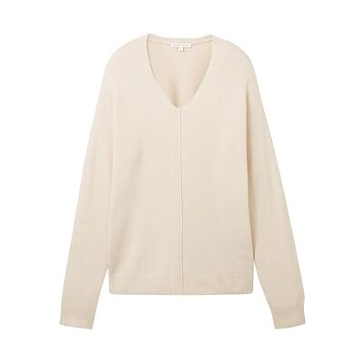 1040111 TOM TAILOR Sweter damski, 28596 Soft Beige Melange, XXL 1040111 TOM TAILOR Sweter damski, 28596 Soft Beige Melange, XXL