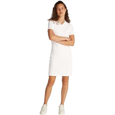 WW0WW43228YBLXXL TOMMY HILFIGER Damska 1985 SLIM PIQUE POLO SUKIENKA SS WW0WW43228, biała, XXL, Biały (Ecru), XXL WW0WW43228YBLXXL TOMMY HILFIGER Damska 1985 SLIM PIQUE POLO SUKIENKA SS WW0WW43228, biała, XXL, Biały (Ecru), XXL