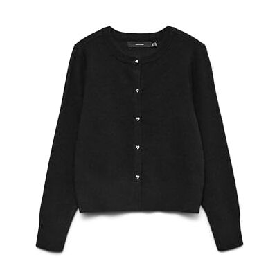 10334916-4901678 VERO MODA Vmkacy Ls kardigan z okrągłym dekoltem, czarny, S 10334916-4901678 VERO MODA Vmkacy Ls kardigan z okrągłym dekoltem, czarny, S