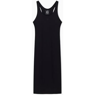XW000820 Armani Exchange Damska ikona projektu, sukienka bez rękawów, małe logo haft, Optyczny Biały, XS XW000820 Armani Exchange Damska ikona projektu, sukienka bez rękawów, małe logo haft, Optyczny Biały, XS