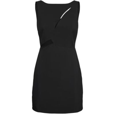 10316620 VERO MODA VMEVELIN SL Short Dress PA WVN GA, czarny, S 10316620 VERO MODA VMEVELIN SL Short Dress PA WVN GA, czarny, S