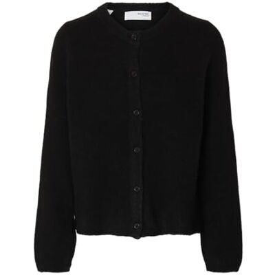 16098138-4784607 SELECTED FEMME Slflulu New Ls Knit Cardigan Noos, czarny, L 16098138-4784607 SELECTED FEMME Slflulu New Ls Knit Cardigan Noos, czarny, L