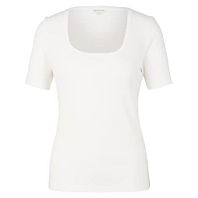 1035461 TOM TAILOR Damski T-shirt , 10315 Whisper White, XXL 1035461 TOM TAILOR Damski T-shirt , 10315 Whisper White, XXL