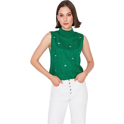 TWOAW23SV00168 TRENDYOL Women's /Yeşil Sweater, Green, M, zielony, M TWOAW23SV00168 TRENDYOL Women's /Yeşil Sweater, Green, M, zielony, M