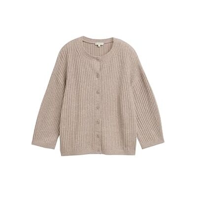 1047694 TOM TAILOR Damski kardigan z dzianiny, 38330 Soft Taupe Melange, XXS 1047694 TOM TAILOR Damski kardigan z dzianiny, 38330 Soft Taupe Melange, XXS