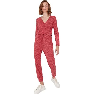 THMAW23PL00023/Bordo Trendyol Damskie spodnie wypoczynkowe dopasowane, Burgund, M THMAW23PL00023/Bordo Trendyol Damskie spodnie wypoczynkowe dopasowane, Burgund, M