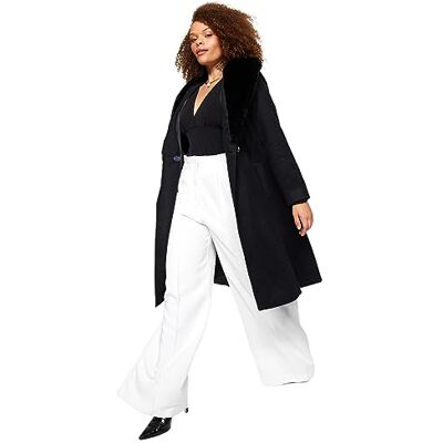 TBBAW24DD00007 Trendyol FeMan Luźny krój Podstawowy kołnierz z klapą Tkany płaszcz plus size, czarny, 44, Czarny, 42 duże rozmiary TBBAW24DD00007 Trendyol FeMan Luźny krój Podstawowy kołnierz z klapą Tkany płaszcz plus size, czarny, 44, Czarny, 42 duże rozmiary