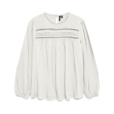 10334549-4895309 VERO MODA Vmdebbie Ls Pleat Top WVN Ga Noos, Snow White, M 10334549-4895309 VERO MODA Vmdebbie Ls Pleat Top WVN Ga Noos, Snow White, M