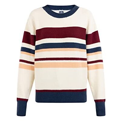 395224 DreiMaster Dzianinowy sweter damski 39525079, Wełniana biel, wielokolorowa, XS-S 395224 DreiMaster Dzianinowy sweter damski 39525079, Wełniana biel, wielokolorowa, XS-S