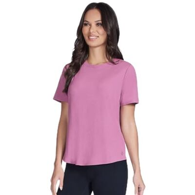 TP163 ROS Skechers Damska koszulka Gowalk Luxe Rib Tee różowa, różowy, M TP163 ROS Skechers Damska koszulka Gowalk Luxe Rib Tee różowa, różowy, M