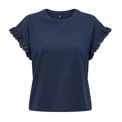 15255618 ONLY Onliris S/S Emb Top JRS T-shirt damski, Naval Academy, XXS 15255618 ONLY Onliris S/S Emb Top JRS T-shirt damski, Naval Academy, XXS