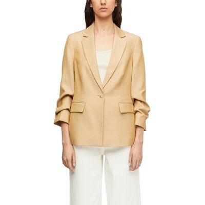 2180703004 Comma Damska marynarka 2180703 Linen Blazer rękaw 3/4 (1 opakowanie), brązowy, 38 2180703004 Comma Damska marynarka 2180703 Linen Blazer rękaw 3/4 (1 opakowanie), brązowy, 38