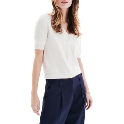 252K-MIRELLA Caroll Kamizelka z rękawami 3/4, Lucent White, L 252K-MIRELLA Caroll Kamizelka z rękawami 3/4, Lucent White, L