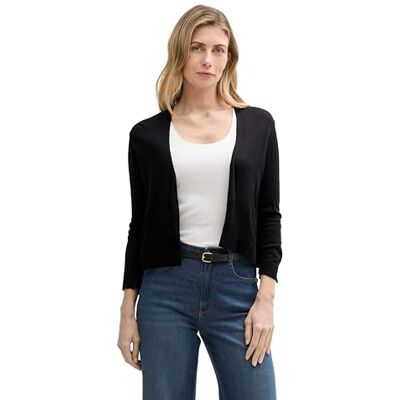 1047077 TOM TAILOR Damski kardigan Basic, 14482 – Deep Black, XXS 1047077 TOM TAILOR Damski kardigan Basic, 14482 – Deep Black, XXS