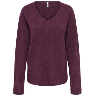 15353186-4817257 Onlwhitney Ls dekolt w serek KNT, Mauve Wine, S 15353186-4817257 Onlwhitney Ls dekolt w serek KNT, Mauve Wine, S