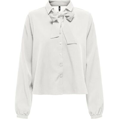 15357471-4871800 Onlnova Life Vis L/S Tyla Bow Top, Cloud Dancer, S 15357471-4871800 Onlnova Life Vis L/S Tyla Bow Top, Cloud Dancer, S