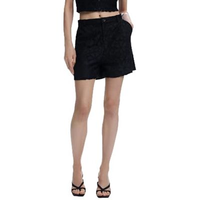 25SWPW34 Desigual Szorty damskie jeansy z koronką, Czarny (Black), 40 25SWPW34 Desigual Szorty damskie jeansy z koronką, Czarny (Black), 40