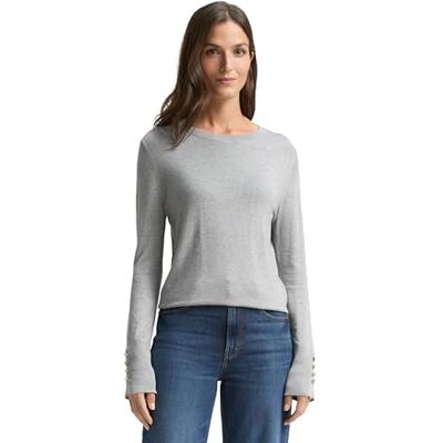 1049125 TOM TAILOR Sweter damski, 21373 Średni, srebrny, szary melanż, XXL 1049125 TOM TAILOR Sweter damski, 21373 Średni, srebrny, szary melanż, XXL