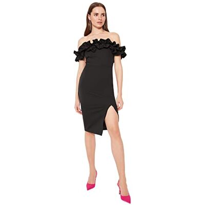 TPRSS21EL1515 Trendyol Sukienka z poliestru czarna Bodycon 38 czarna, Czarny, 64 TPRSS21EL1515 Trendyol Sukienka z poliestru czarna Bodycon 38 czarna, Czarny, 64