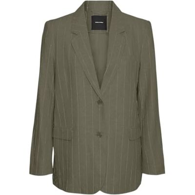 10304657 VMMINDY LS Loose Linen Blazer Mix Noos, Kalamata/Stripes: pumice Stone, 38 10304657 VMMINDY LS Loose Linen Blazer Mix Noos, Kalamata/Stripes: pumice Stone, 38