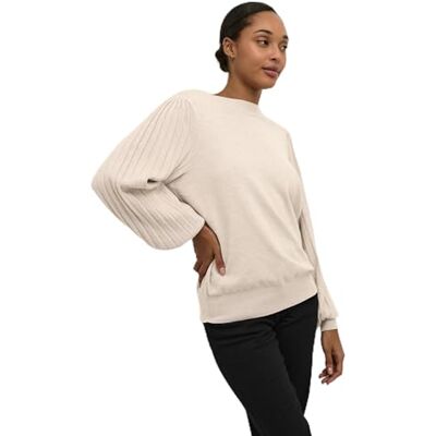 10507905 KAFFE damski sweter zrelaksowany krój długie luźne rękawy Crew Neck Knitting Top damski, Klasyczna mieszanka piaskowa, L 10507905 KAFFE damski sweter zrelaksowany krój długie luźne rękawy Crew Neck Knitting Top damski, Klasyczna mieszanka piaskowa, L