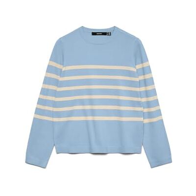 10309324-4930467 VERO MODA Vmsaba Plain Ls O-Neck sweter Ga Noos, Cashmere Blue, XL 10309324-4930467 VERO MODA Vmsaba Plain Ls O-Neck sweter Ga Noos, Cashmere Blue, XL