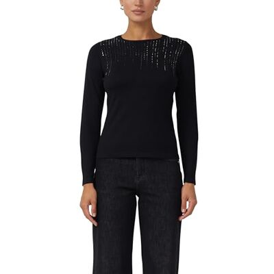 2175567 s.Oliver BLACK LABEL Sweter z długim rękawem z kamieniami ozdobnymi, 9999, 46 2175567 s.Oliver BLACK LABEL Sweter z długim rękawem z kamieniami ozdobnymi, 9999, 46
