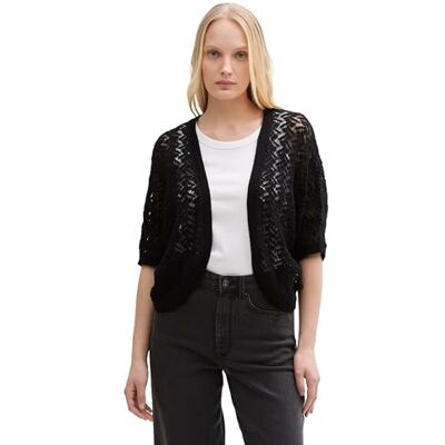 1046614 TOM TAILOR Damski kardigan z dzianiny, 14482 – Deep Black, XXS 1046614 TOM TAILOR Damski kardigan z dzianiny, 14482 – Deep Black, XXS