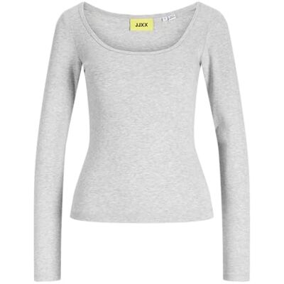 12280468-4792967 JACK & JONES Jxstar LS-Neck Top Jrs Noos koszulka z dekoltem w szpic, jasnoszary melanż, L damski, Jasnoszary melanż, L 12280468-4792967 JACK & JONES Jxstar LS-Neck Top Jrs Noos koszulka z dekoltem w szpic, jasnoszary melanż, L damski, Jasnoszary melanż, L