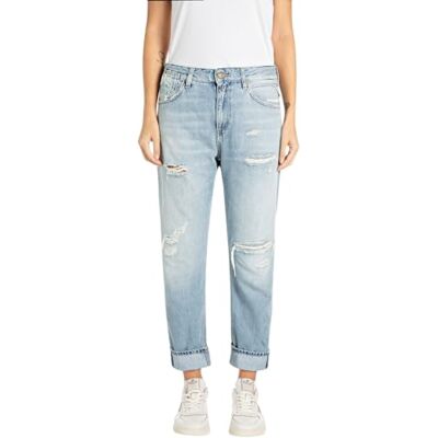 WA416 .000.802 767 Replay Damskie dżinsy Slim Leg Boyfit Marty oryginalna kolekcja, 010 Light Blue, 23W / 32L WA416 .000.802 767 Replay Damskie dżinsy Slim Leg Boyfit Marty oryginalna kolekcja, 010 Light Blue, 23W / 32L