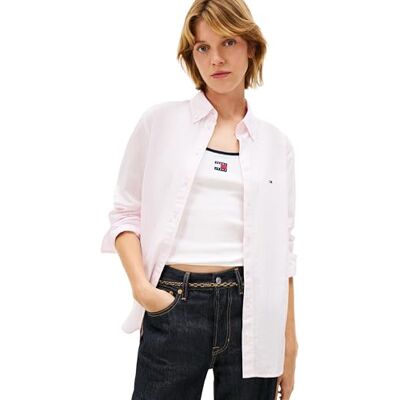 DW0DW222110D1XXS Tommy Jeans Damska koszula Tjw Reg Poplin Ext DW0DW22211 L/S Koszula, Różowa (PearPink/Stripe), XXS DW0DW222110D1XXS Tommy Jeans Damska koszula Tjw Reg Poplin Ext DW0DW22211 L/S Koszula, Różowa (PearPink/Stripe), XXS