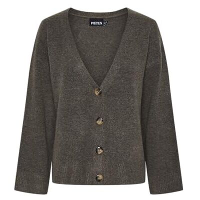 17152022 Pcnuna Ls V-Neck Knit Cardigan Bc, Morel/Szczegóły: melanż, S 17152022 Pcnuna Ls V-Neck Knit Cardigan Bc, Morel/Szczegóły: melanż, S
