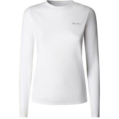 PL5000061 Pepe Jeans Damska koszulka W Basic Rib L/S, Biały (biały), XXS PL5000061 Pepe Jeans Damska koszulka W Basic Rib L/S, Biały (biały), XXS