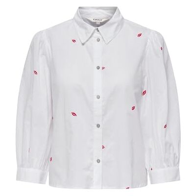 15264753-4707629 Onlcandy 3/4 Cropped Shirt WVN, Bright White, XXL 15264753-4707629 Onlcandy 3/4 Cropped Shirt WVN, Bright White, XXL