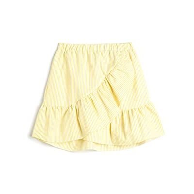 3SKG70037AW Koton Girls's Mini Ruffle Tiered Elastic Waistband Skirt, Żółty pasek (1s6), 5-6 Lat 3SKG70037AW Koton Girls's Mini Ruffle Tiered Elastic Waistband Skirt, Żółty pasek (1s6), 5-6 Lat