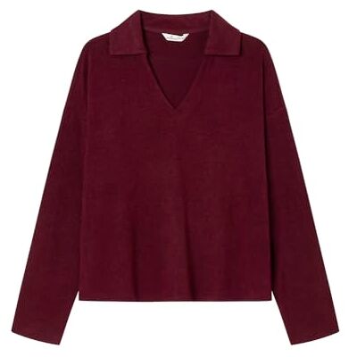 72731 Springfield Damska koszulka polo z detalami klatki piersiowej, Wine, M 72731 Springfield Damska koszulka polo z detalami klatki piersiowej, Wine, M