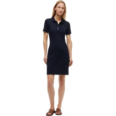 WW0WW42048 Tommy Hilfiger Sukienka polo damska, Niebieski (pustynne niebo), S WW0WW42048 Tommy Hilfiger Sukienka polo damska, Niebieski (pustynne niebo), S