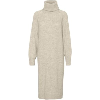 10291734 VERO MODA Damska sukienka z dzianiny VMDANIELA sukienka midi, Birch/szczegóły: w. Melange, S 10291734 VERO MODA Damska sukienka z dzianiny VMDANIELA sukienka midi, Birch/szczegóły: w. Melange, S