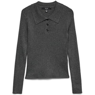 10336674-4855664 VERO MODA Vmsiljerib Ls Poloneck sweter Noos, ciemnoszary melanż, XS 10336674-4855664 VERO MODA Vmsiljerib Ls Poloneck sweter Noos, ciemnoszary melanż, XS